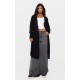 Black Ribbed Knitted Midi Cardigan