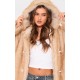 Natural Ombre Tip Hooded Faux Fur Maxi Coat