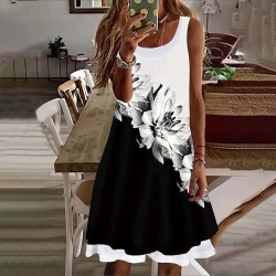 Casual Dress Shift Dress Floral Dress Mini Dress White Pink Red Sleeveless Floral Fake two piece Summer Spring Crew Neck Basic Vacation 2023 S M L XL XXL 3XL 4XL 5XL – PRYCUS MITCHELL INC