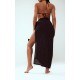 Black Linen Look Beach Sarong