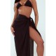 Black Linen Look Beach Sarong