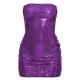 Purple Sheer Sequin Bandeau Mini Dress