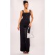 Black Woven Cut Out Bow Detail Jumpsuit