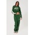 PRETTYLITTLETHING Forest Green Embroidered Contrast Straight Leg Sweatpants