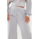 Shape Light Grey Sweat Seam Detail Wide Leg Sweatpants