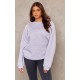 Ash Grey Oversized Cropped Crewneck Sweatshirt