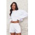 White Crop Oversized Fit Sweatshirt