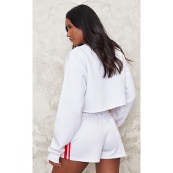 White Crop Oversized Fit Sweatshirt