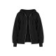 PRETTYLITTLETHING  Black Premium Embroidered Zip Front Oversized Hoodie