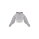 Shape Light Grey Sweat Cropped Shirred Waist Hoodie