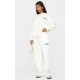 Cream Contrast Embroidered Saint Louis Low Rise Wide Leg Sweatpants