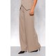 Taupe Woven Tailored Wide Leg Pleated Pants