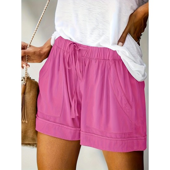 Drawstring Elastic Waist Shorts, Casual Comfortable Shorts With Pockets For Summer, Women’s Clothing – PRYCUS MITCHELL INC