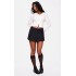 Black Tailored Woven Box Pleat Skater Skort