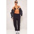 Black Sweat Cuffed High Waist Sweatpants