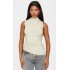 Stone High Neck Ruched Asymmetrical Long Top