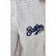 Tall Grey Marl Baltimore Borg Applique Detail Wide Leg Sweatpants