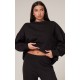 Black Longline Oversized Sweatshirt