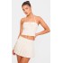 Cream Bow Detail Tie Neck Halterneck Crop Top