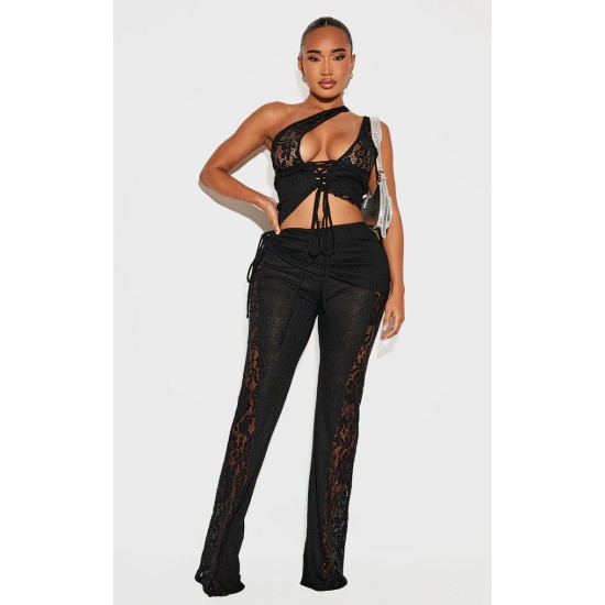 Shape Black Lace Up Bralet Top