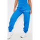 PRETTYLITTLETHING Blue Logo High Waisted Cuffed Sweatpants