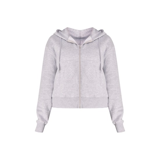 Grey Marl Oversized Hooded Zip Up Sweat Hoodie