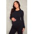 Maternity Black Long Sleeve Basic Fitted Top