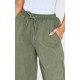 Petite Green Peach Skin Wide Leg Cargo Pants