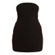 Black Stretch Woven Bandeau Shift Dress