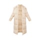 Petite Camel Long Puffer Coat