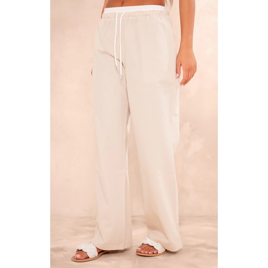 Stone Boxer Detail Drawstring Waist Pants