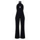 Black Cross Neck Tie Back Rib Jumpsuit