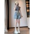 Women’s Elastic High Waist Denim Shorts, Casual Style, Versatile Wide-Leg Denim Shorts For Leisure – PRYCUS MITCHELL INC