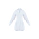 White Fitted Waist Long Sleeve Button Shirt Dress