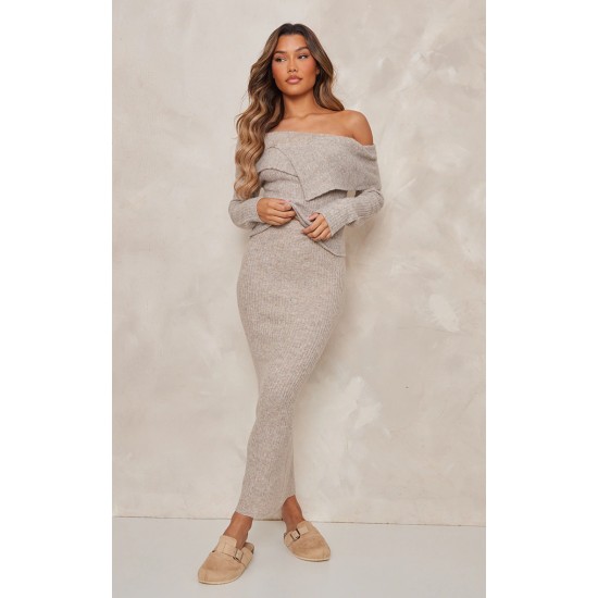 Mocha Luxe Knit Fold Over Top