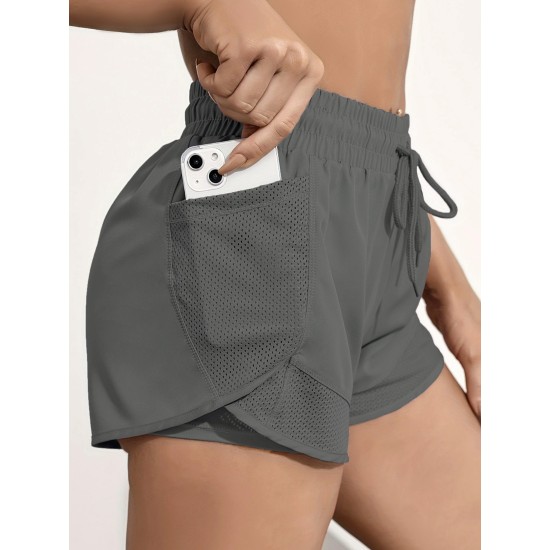 Women’s 2-in-1 Yoga Shorts With Quick-Drying Fabric And Mesh Pockets For Casual Fitness And Gym Workouts – PRYCUS MITCHELL INC