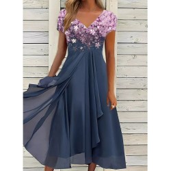 Casual Dress Lace Dress Sheath Dress Midi Dress Black Blue Purple Short Sleeve Floral Ruched Fall Spring Summer V Neck Stylish Vacation Weekend 2023 S M L XL XXL 3XL 4XL 5XL – PRYCUS MITCHELL INC