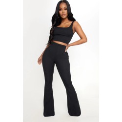 Shape Black Ribbed Flared Pants