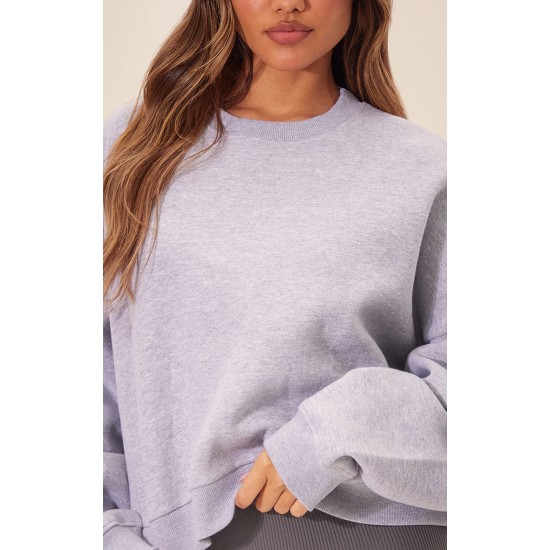 Grey Marl Oversized Boxy Sweatshirt