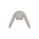 Petite Moss Grey Crop Elasticated Sweat Top