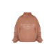 PRETTYLITTLETHING Mocha Logo Embroidered Half Zip Sweatshirt