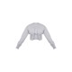 Ash Grey Ribbed Hem Popper Detail Sweatshirt