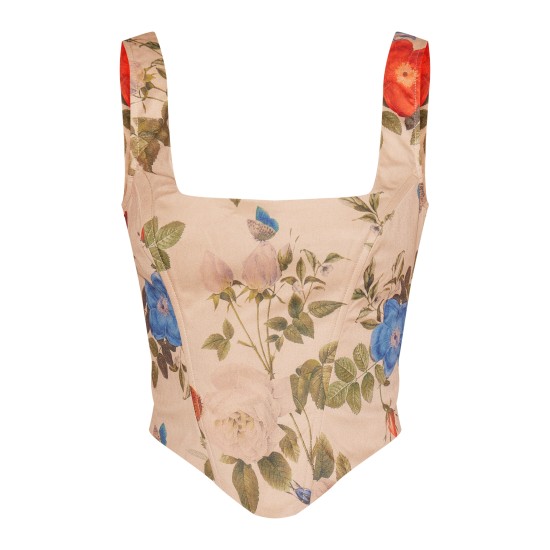 Multi Floral Print Corset