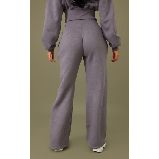 Tall Steel Blue High Waist Wide Leg Sweatpant