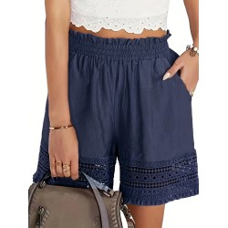 Summer Chic Paper Bag Waist Shorts – Tassel Hem Elegance, Comfort Fit Women’s Fashion – PRYCUS MITCHELL INC