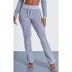 Shape Light Grey Washed Cotton Seam Detail Flare Leggings