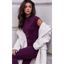 Burgundy Premium Soft Touch Boatneck Longline Top