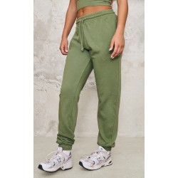 Khaki High Waisted Cuffed Sweatpants